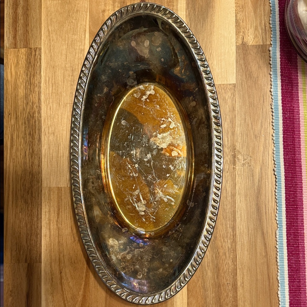 Oval Silver Decorative Tray